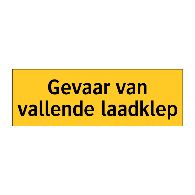 Gevaar van vallende laadklep & Gevaar van vallende laadklep & Gevaar van vallende laadklep