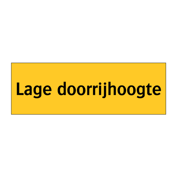 Lage doorrijhoogte & Lage doorrijhoogte & Lage doorrijhoogte & Lage doorrijhoogte