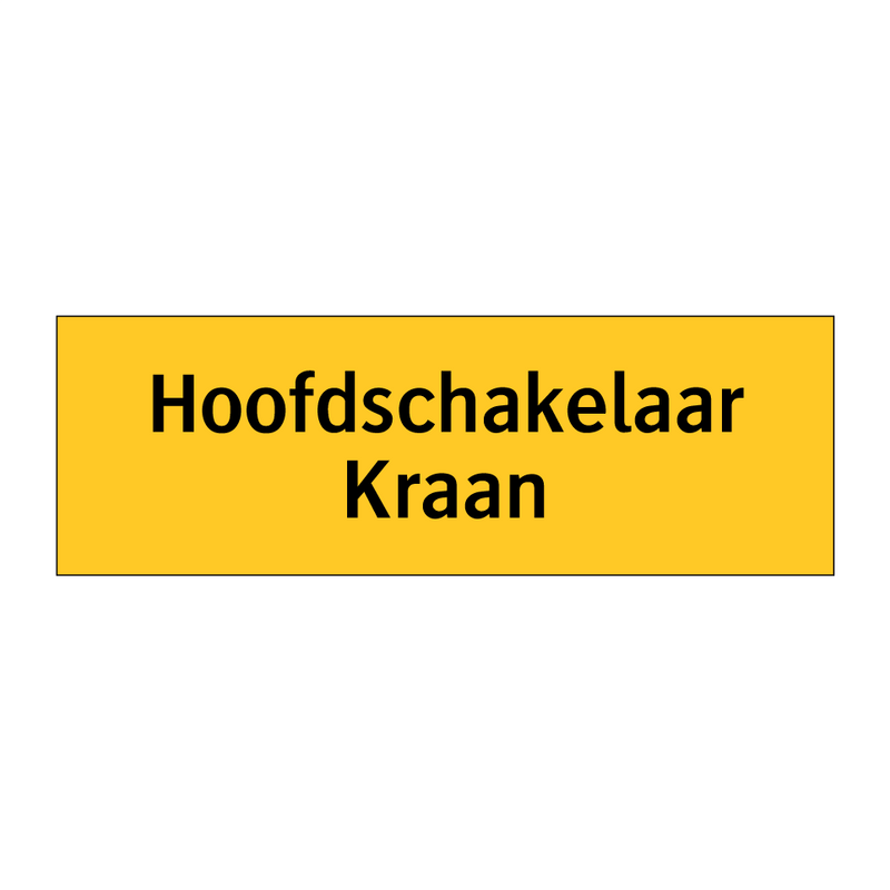 Hoofdschakelaar Kraan & Hoofdschakelaar Kraan & Hoofdschakelaar Kraan & Hoofdschakelaar Kraan