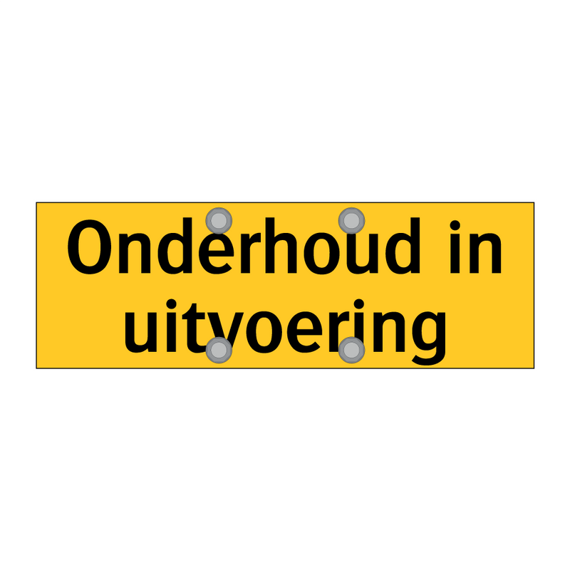 Onderhoud in uitvoering & Onderhoud in uitvoering & Onderhoud in uitvoering