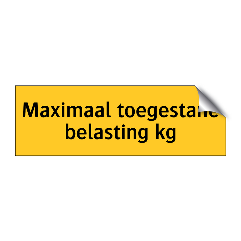 Maximaal toegestane belasting kg & Maximaal toegestane belasting kg