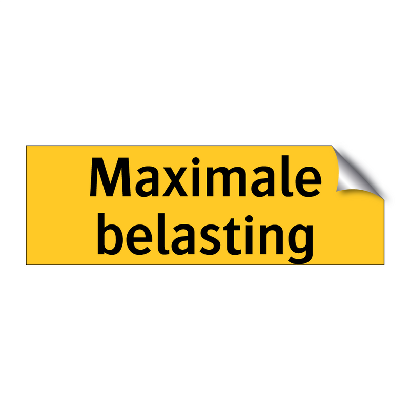 Maximale belasting & Maximale belasting & Maximale belasting & Maximale belasting