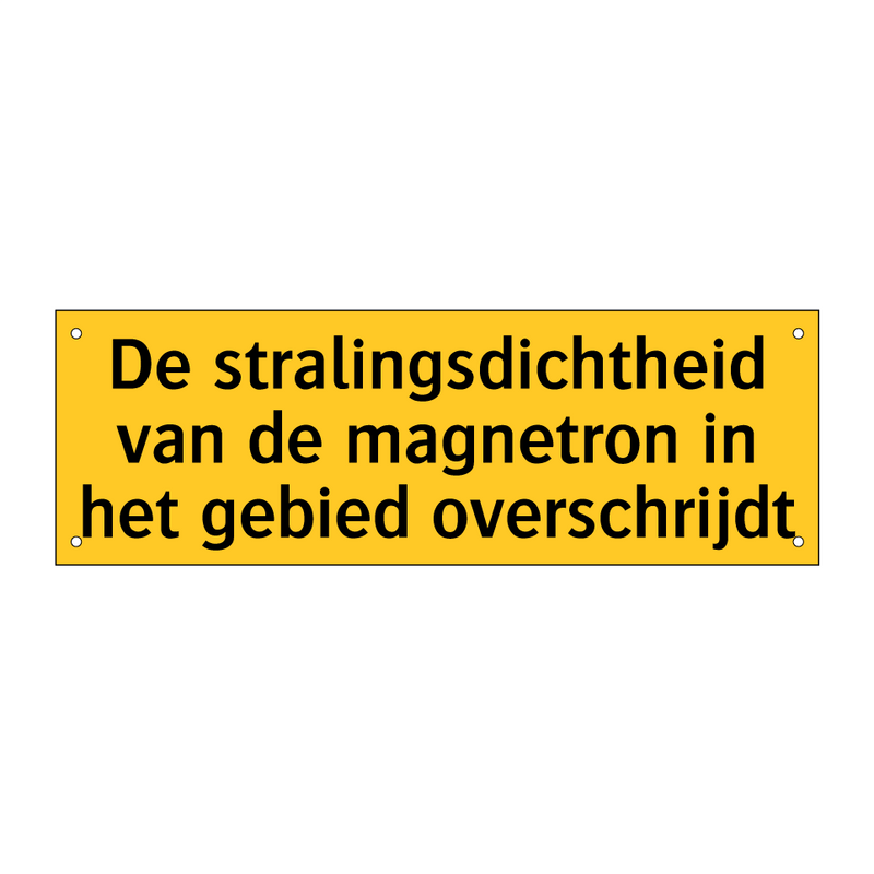 De stralingsdichtheid van de magnetron in het gebied /.../