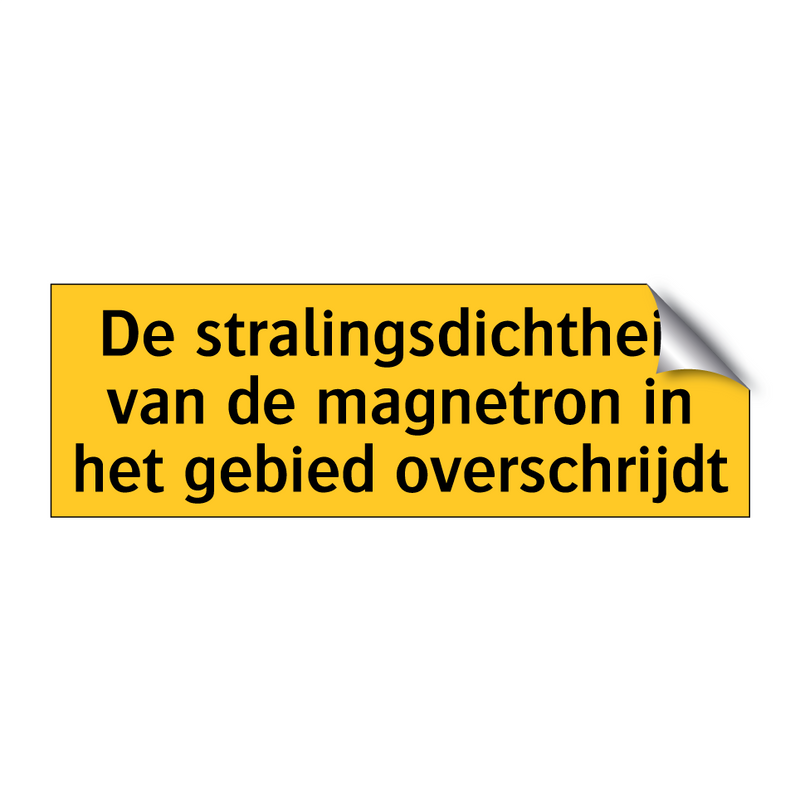 De stralingsdichtheid van de magnetron in het gebied /.../