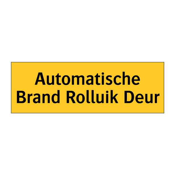 Automatische Brand Rolluik Deur