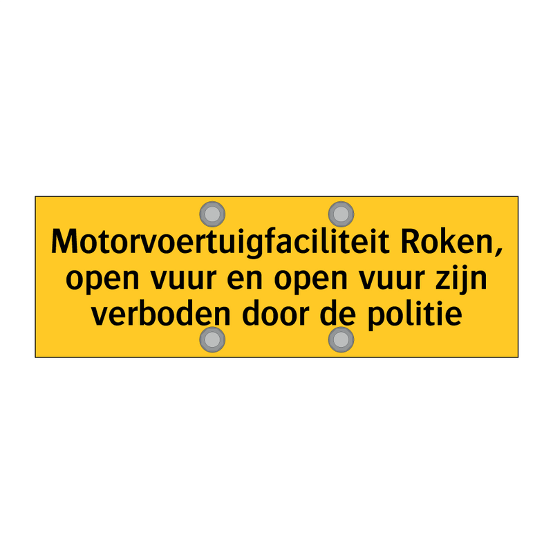 Motorvoertuigfaciliteit Roken, open vuur en open vuur /.../