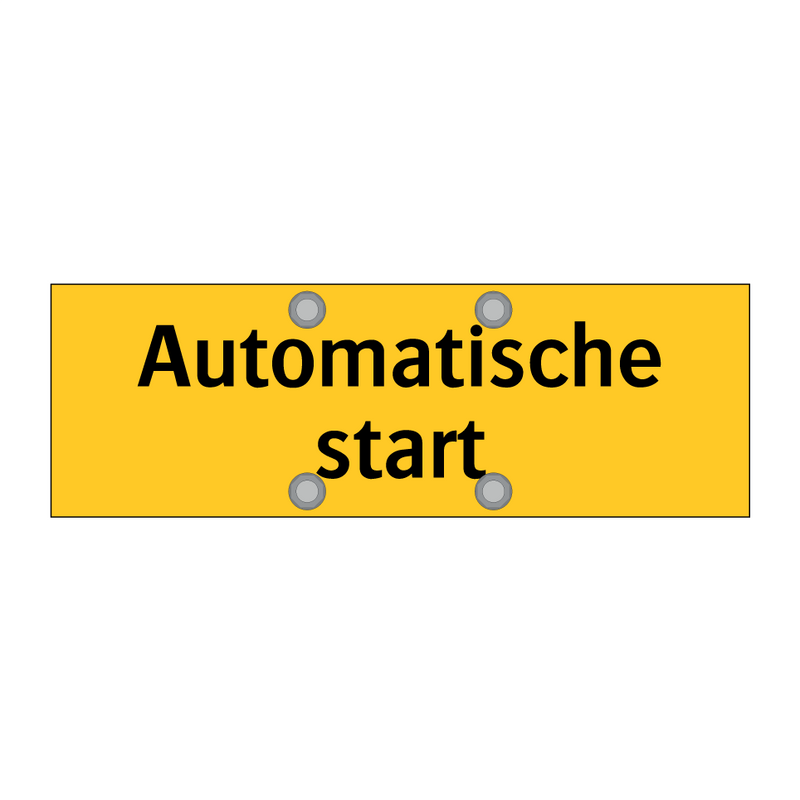 Automatische start & Automatische start & Automatische start