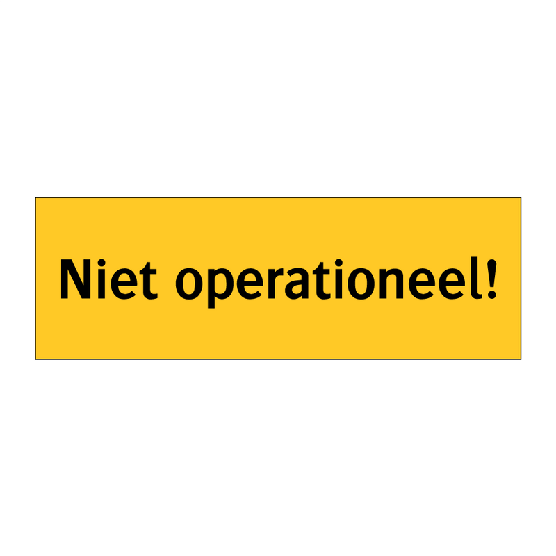 Niet operationeel! & Niet operationeel! & Niet operationeel! & Niet operationeel!