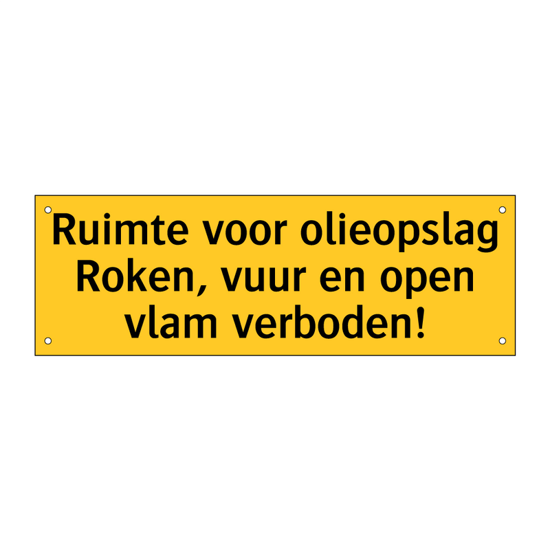 Ruimte voor olieopslag Roken, vuur en open vlam /.../