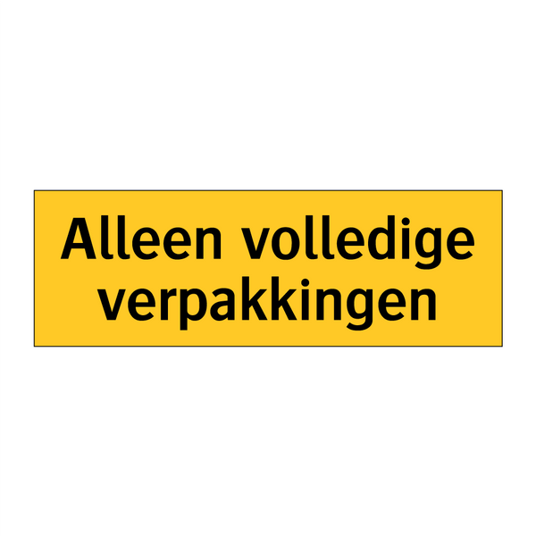 Alleen volledige verpakkingen