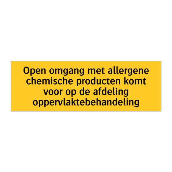 Open omgang met allergene chemische producten komt /.../