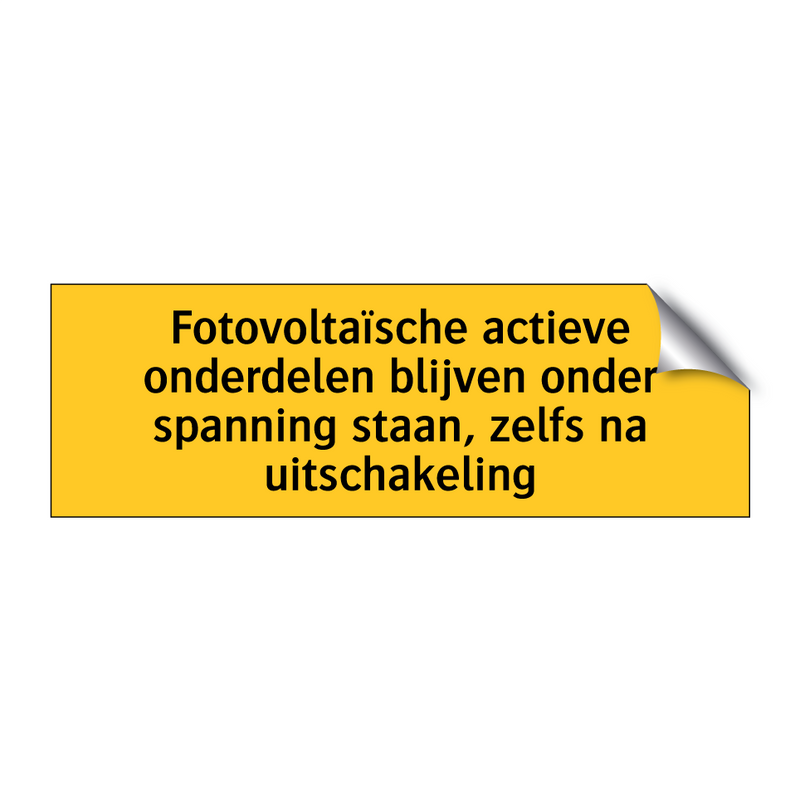 Fotovoltaïsche actieve onderdelen blijven onder /.../