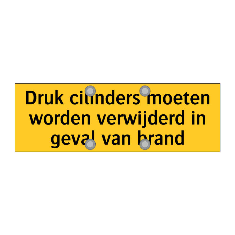 Druk cilinders moeten worden verwijderd in geval van /.../