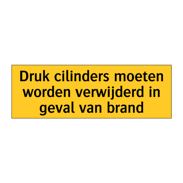 Druk cilinders moeten worden verwijderd in geval van /.../