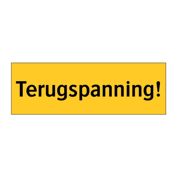 Terugspanning! & Terugspanning! & Terugspanning! & Terugspanning! & Terugspanning! & Terugspanning!