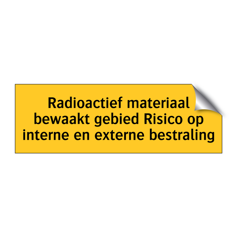 Radioactief materiaal bewaakt gebied Risico op interne /.../