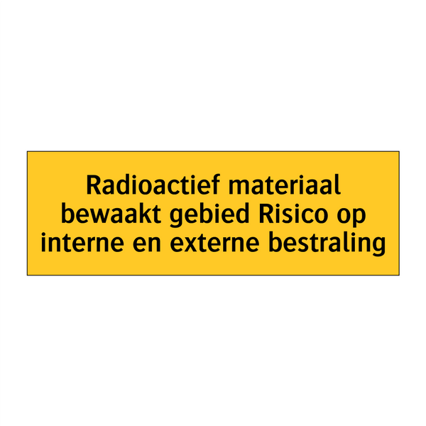 Radioactief materiaal bewaakt gebied Risico op interne /.../