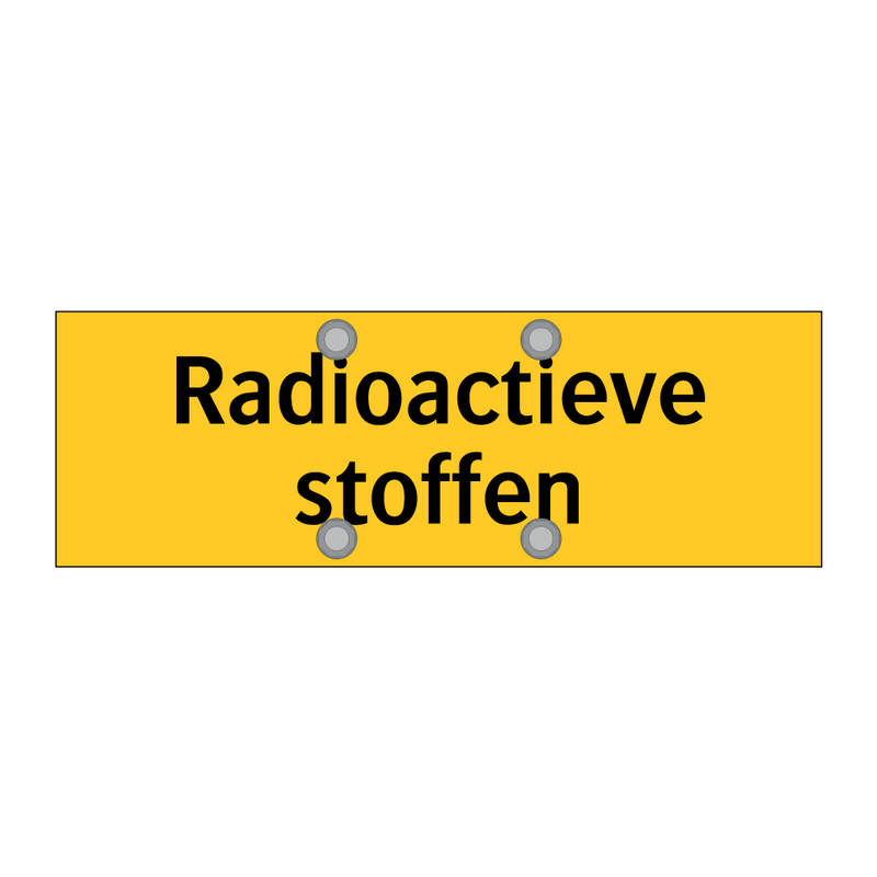 Radioactieve stoffen & Radioactieve stoffen & Radioactieve stoffen