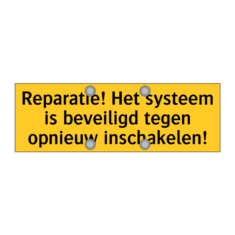 Reparatie! Het systeem is beveiligd tegen opnieuw /.../