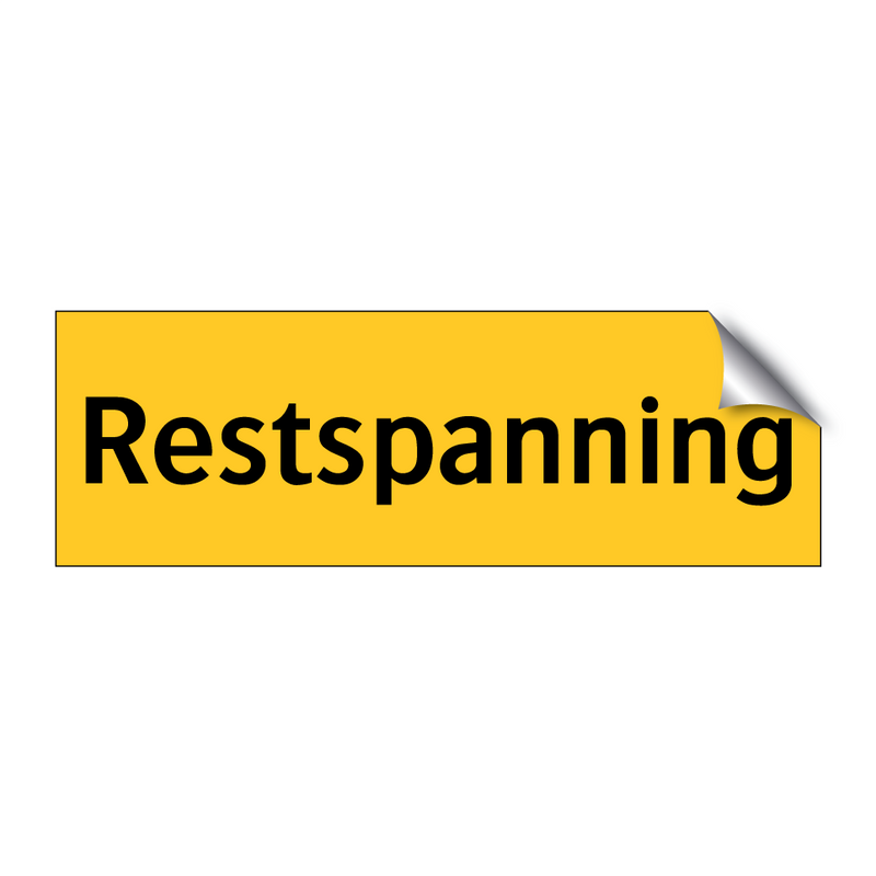 Restspanning & Restspanning & Restspanning & Restspanning