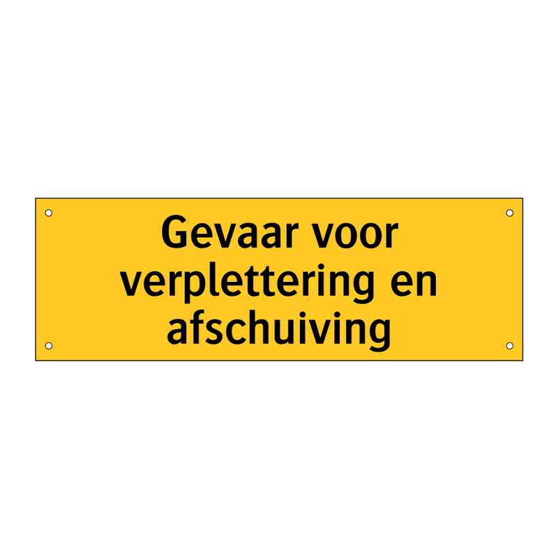 Gevaar voor verplettering en afschuiving & Gevaar voor verplettering en afschuiving