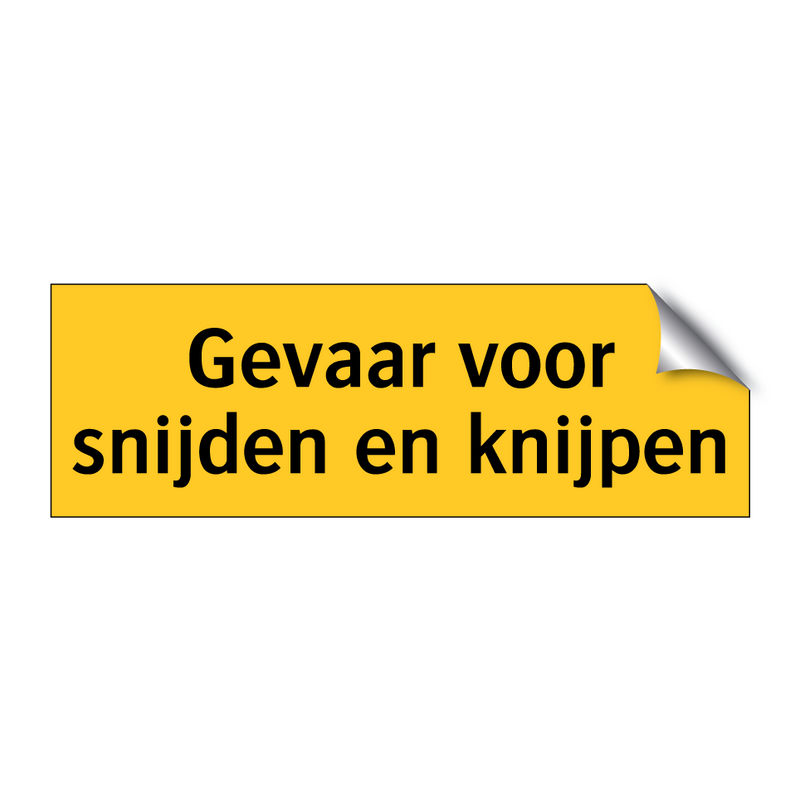 Gevaar voor snijden en knijpen & Gevaar voor snijden en knijpen & Gevaar voor snijden en knijpen