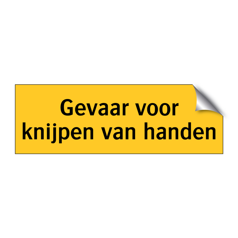 Gevaar voor knijpen van handen & Gevaar voor knijpen van handen & Gevaar voor knijpen van handen