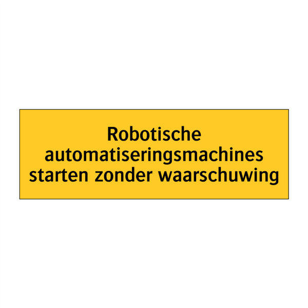 Robotische automatiseringsmachines starten zonder /.../