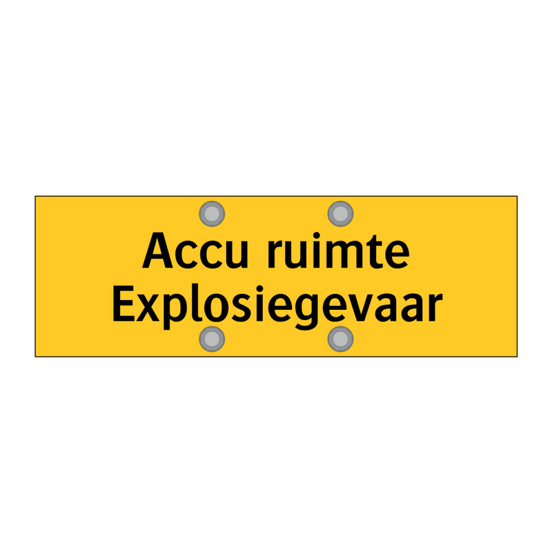 Accu ruimte Explosiegevaar & Accu ruimte Explosiegevaar & Accu ruimte Explosiegevaar