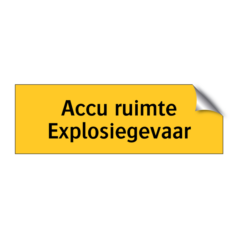 Accu ruimte Explosiegevaar & Accu ruimte Explosiegevaar & Accu ruimte Explosiegevaar