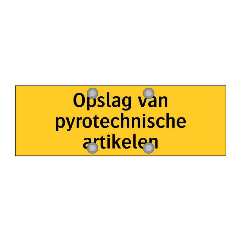 Opslag van pyrotechnische artikelen & Opslag van pyrotechnische artikelen