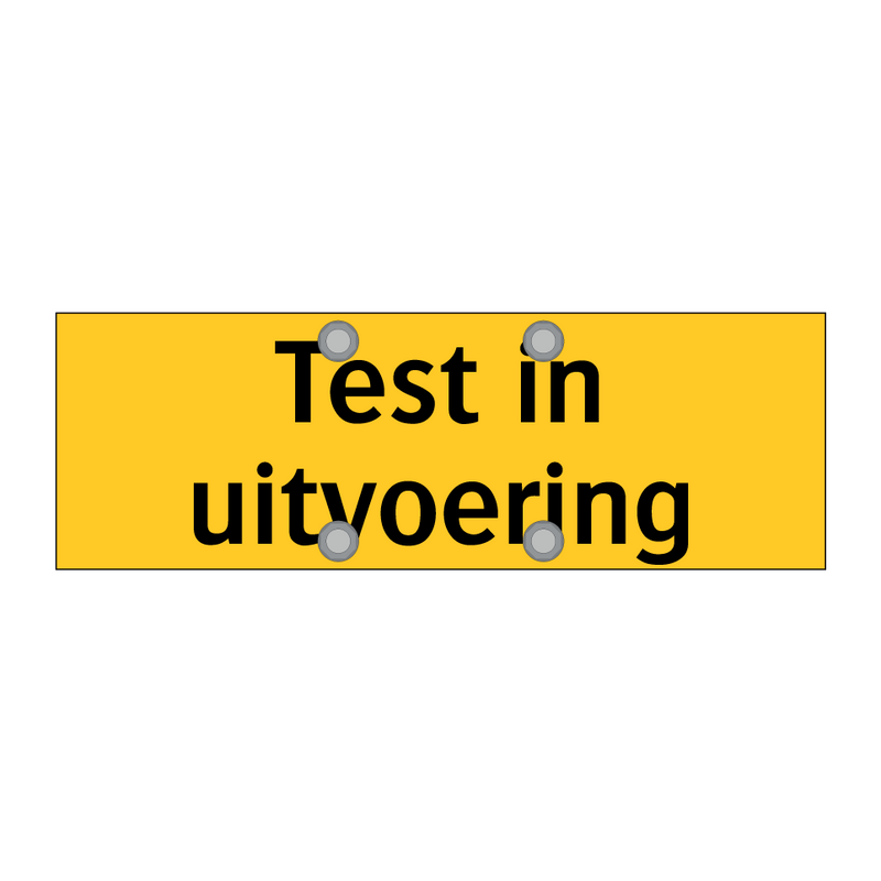 Test in uitvoering & Test in uitvoering & Test in uitvoering