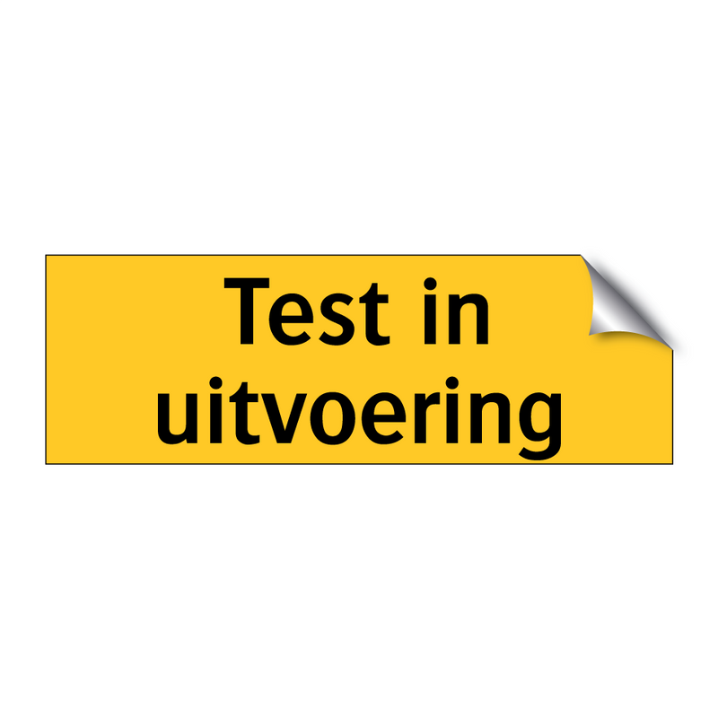 Test in uitvoering & Test in uitvoering & Test in uitvoering & Test in uitvoering