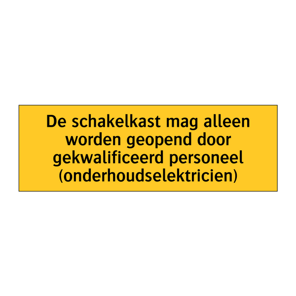 De schakelkast mag alleen worden geopend door /.../