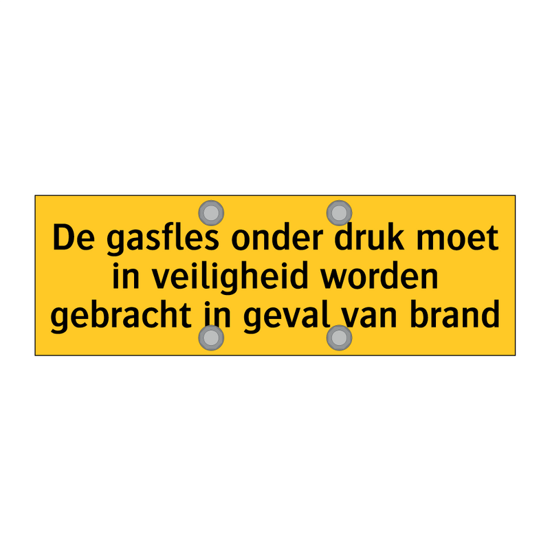 De gasfles onder druk moet in veiligheid worden /.../