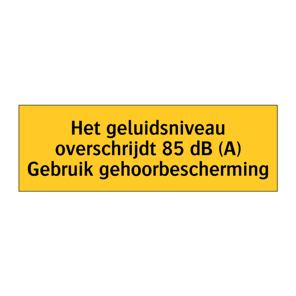 Het geluidsniveau overschrijdt 85 dB (A) Gebruik /.../