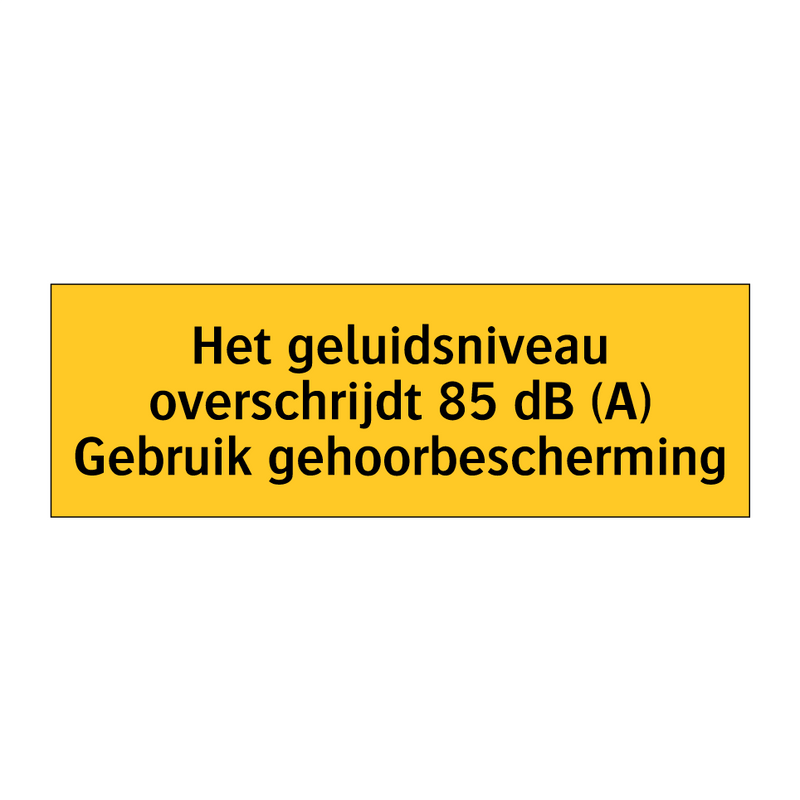 Het geluidsniveau overschrijdt 85 dB (A) Gebruik /.../