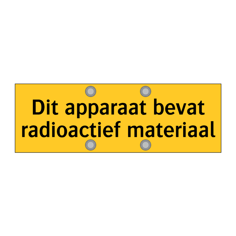 Dit apparaat bevat radioactief materiaal