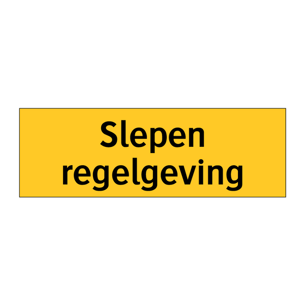 Slepen regelgeving