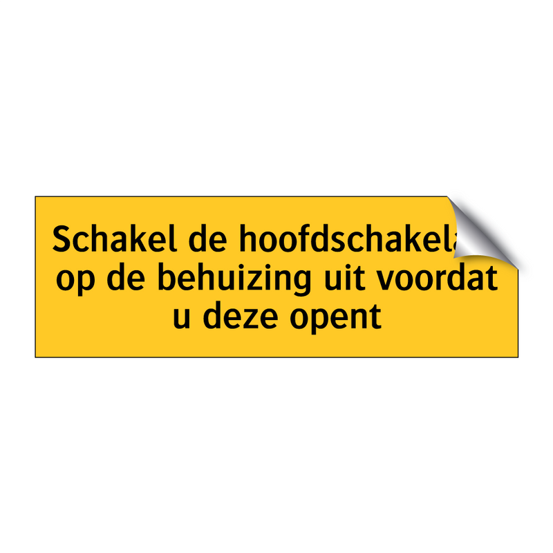 Schakel de hoofdschakelaar op de behuizing uit voordat /.../