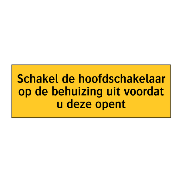 Schakel de hoofdschakelaar op de behuizing uit voordat /.../