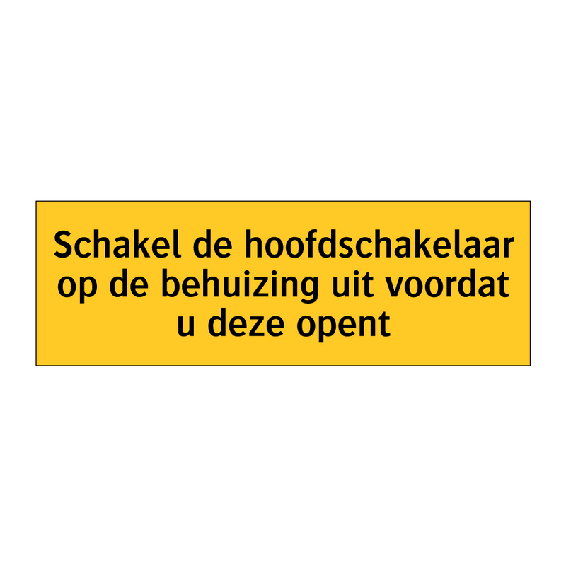 Schakel de hoofdschakelaar op de behuizing uit voordat /.../