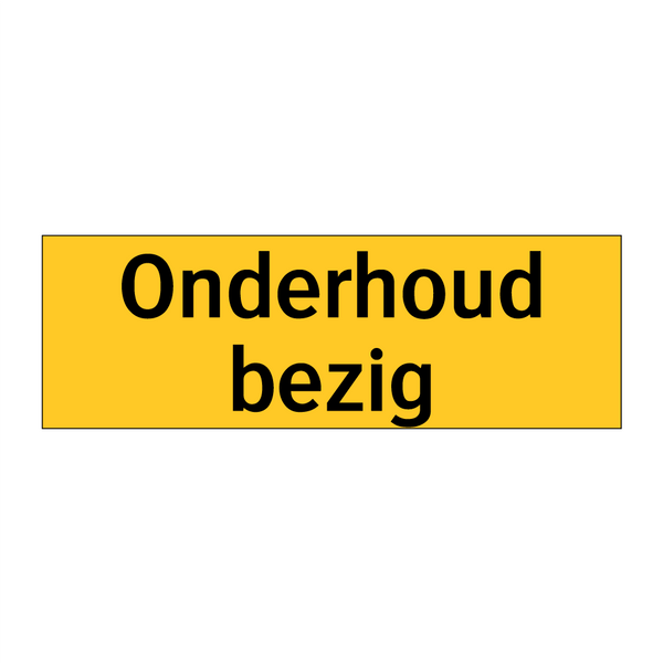 Onderhoud bezig