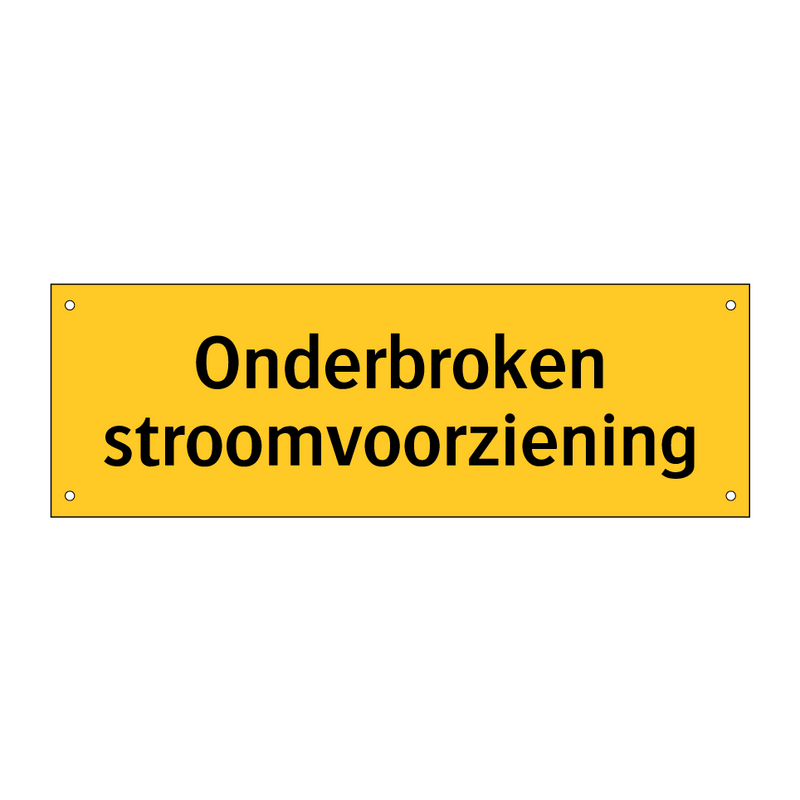 Onderbroken stroomvoorziening & Onderbroken stroomvoorziening & Onderbroken stroomvoorziening