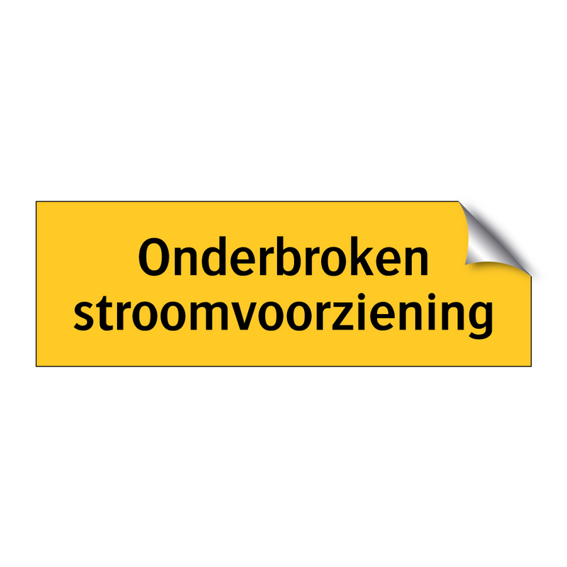 Onderbroken stroomvoorziening & Onderbroken stroomvoorziening & Onderbroken stroomvoorziening