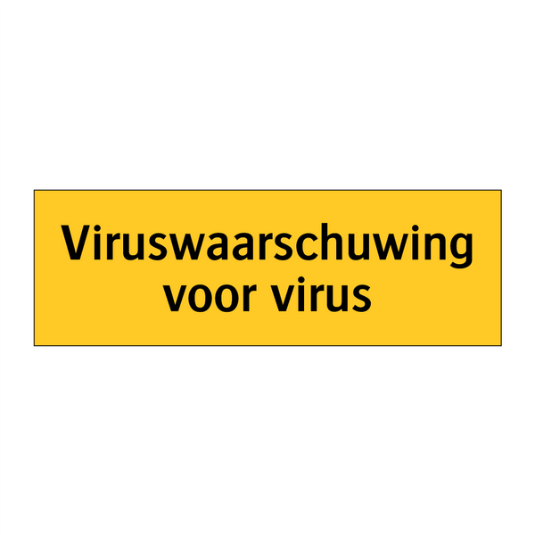 Viruswaarschuwing voor virus