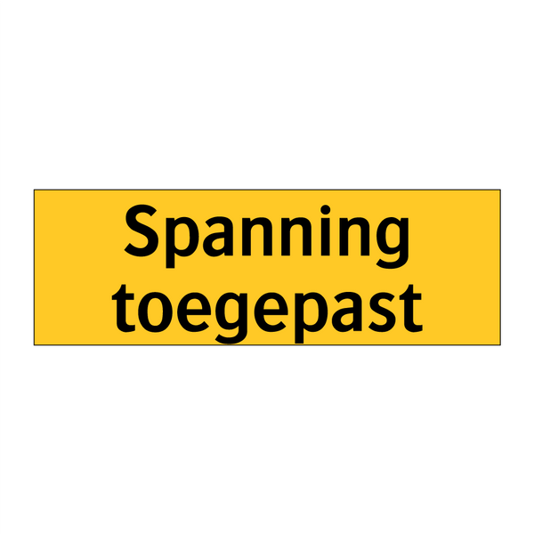 Spanning toegepast