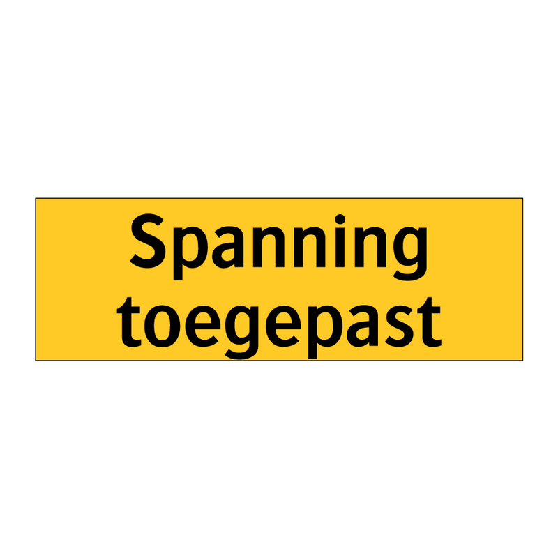 Spanning toegepast & Spanning toegepast & Spanning toegepast & Spanning toegepast