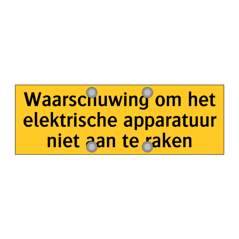 Waarschuwing om het elektrische apparatuur niet aan te /.../