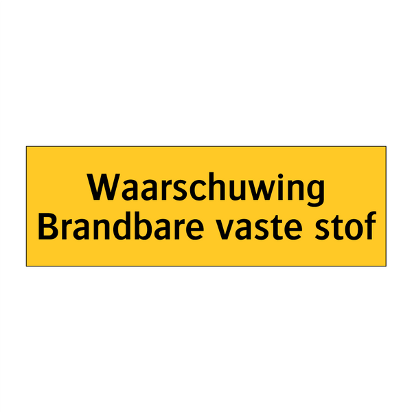 Waarschuwing Brandbare vaste stof